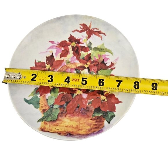 Formalities Baum Bros Poinsettia Basket Salad Dessert Luncheon Plates – Set of 4 - Picture 6 of 16